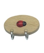 Ferramenta1.com | Gancio adesivo in legno coccinella 2 posti - PZ 10