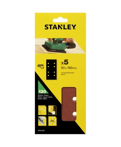 Ferramenta1.com | Piranha stanley sta31587 (x31587) 5 fogli vel. bosch 93x190 gr.120 - CF 1