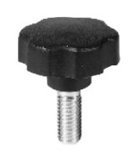 Ferramenta1.com | Volantino con gambo m6 nero d 30x17 mm - PZ 10