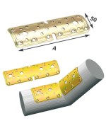 Ferramenta1.com | Piastra 902 diritta pali tonda pieg acc trop 50x160 mm - PZ 25