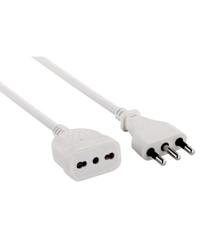 Ferramenta1.com | Prolunga lineare 5 m sez 3x1 16a bipasso bianco* - PZ 5
