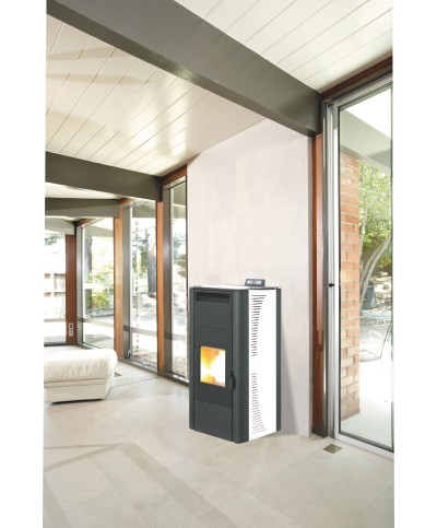 Ferramenta1.com | Termostufa pellet vent 22kw king 24 bianco - PZ 1
