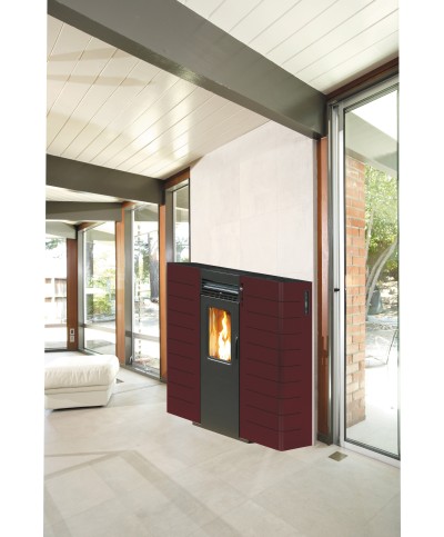 Ferramenta1.com | Stufa pellet canaliz slim 9kw king 10c bordeaux - PZ 1