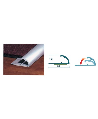 Ferramenta1.com | Conf. 2 profili alluminio passatoia 67 cm arg - CF 1