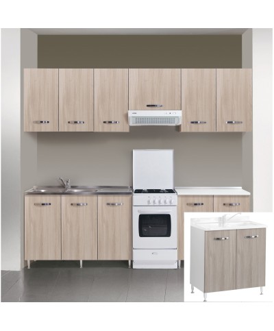 Ferramenta1.com | Kit cucina base 2 ante 80x50xh85 cm senza lavello olmo - PZ 1