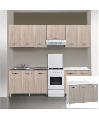 Ferramenta1.com | Kit cucina base 3 ante 120x50xh85 cm senza lavello olmo - PZ 1