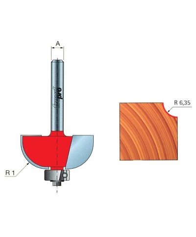 Ferramenta1.com | Fresa widia raggio concavo 30-10206 6,35 mm - PZ 1