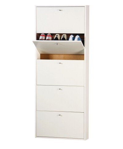 Ferramenta1.com | Kit scarpiera 5 ribalte 65x15x164 bianco 1307 - PZ 1