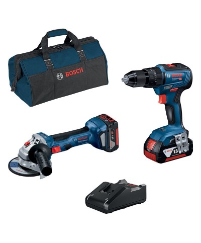 Ferramenta1.com | Bosch-b superkit 18v trapano+smerig.+2batt.4,0ah+caric. - CF 1