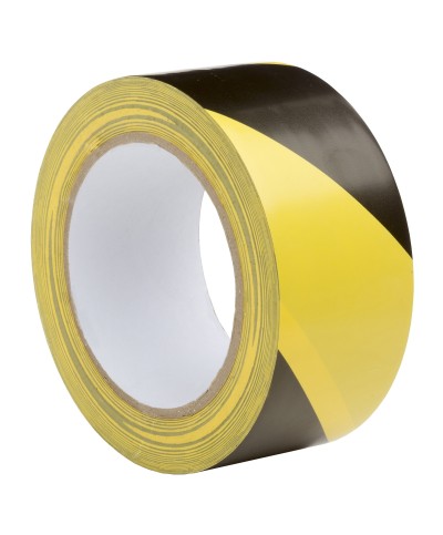Ferramenta1.com | Nastro segnaletico 50mmx33m adesivo giallo nero - PZ 12