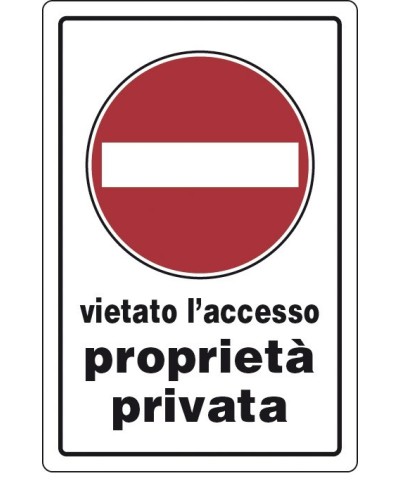 Ferramenta1.com | Targa segnaletica proprieta privata viet. acces. - PZ 10