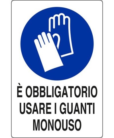 Ferramenta1.com | Targa 20x30 eobbl.usare guanti monouso - PZ 10