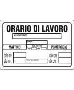 Ferramenta1.com | Targa segnaletica orario di lavoro - PZ 10
