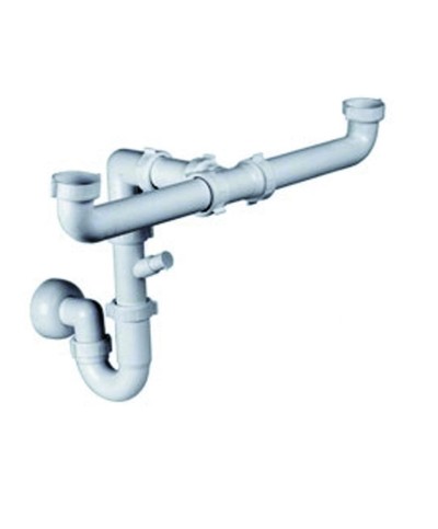 Ferramenta1.com | Sifone lavello 2 vie c/att lavast basso ingombro - PZ 1