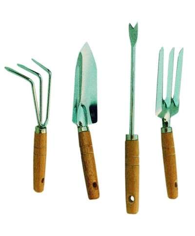 Ferramenta1.com | Set 4 attrezzini da giardino manico legno imp19660 - CF 6