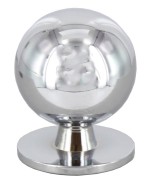 Ferramenta1.com | Pomolo ottone 2172 2503 d 25 mm tornito cro luc - PZ 30