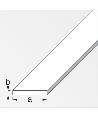Ferramenta1.com | Profilo bianco h.200 cm piatto 25x2 mm - PZ 5