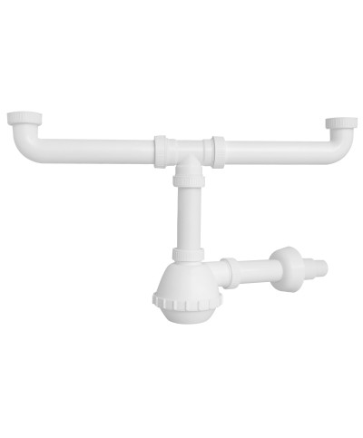 Ferramenta1.com | Sifone a bottiglia per lavello 2 vie attacco 1.1/2* - PZ 10