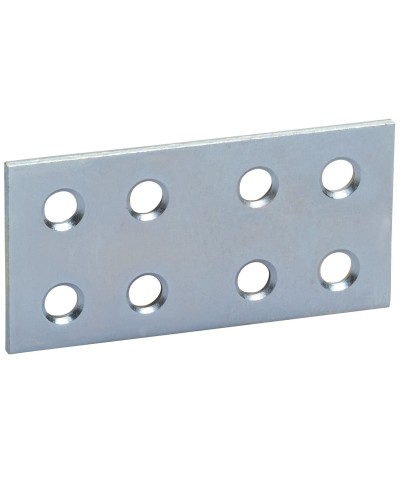 Ferramenta1.com | Piastrina dritta zincata 8 fori  80 mm - PZ 50