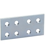 Ferramenta1.com | Piastrina dritta zincata 8 fori  80 mm - PZ 50