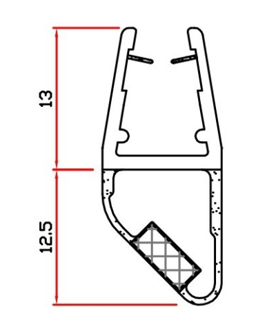 Ferramenta1.com | Guarnizione per box doccia 2 m mod.412 sns+nsn - PZ 4
