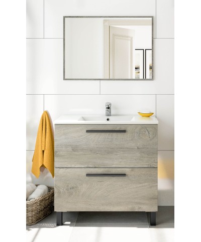 Ferramenta1.com | Kit mobile bagno athena 2 cassetti 80 rovere alaska - PZ 1