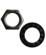 Ferramenta1.com | Set 4 rondelle zigrinate + 4 dadi p/tubo filettato - BL 1