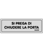 Ferramenta1.com | Etichetta adesiva 150x50 si prega chiudere porta - PZ 10