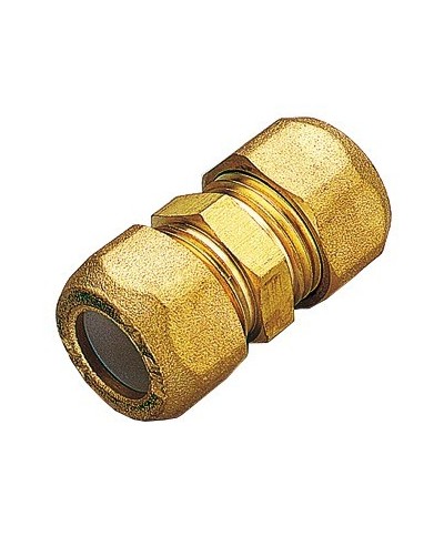 Ferramenta1.com | Raccordo ottone diritto doppio bicono 16x1/2 - PZ 10