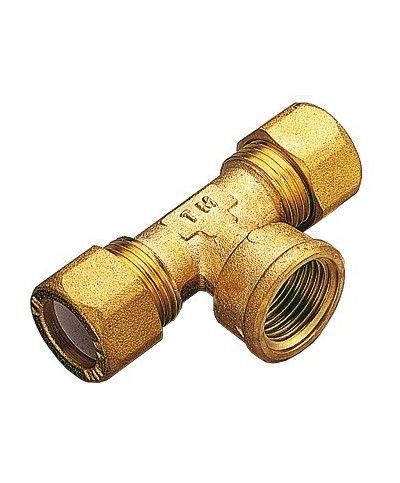 Ferramenta1.com | Tee ottone due biconi - f/gas 14x1/2 - PZ 10