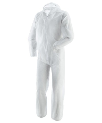 Ferramenta1.com | Tuta da lavoro monouso 40 g/m2 bianco tg.xxl - PZ 1