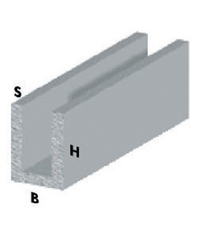 Ferramenta1.com | Profilo argento h.100 cm canalino u 10x15x1 mm* - PZ 5