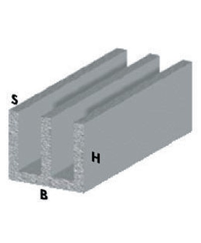 Ferramenta1.com | Profilo argento h.100 cm canalino uu 16x 7x1 mm - PZ 5