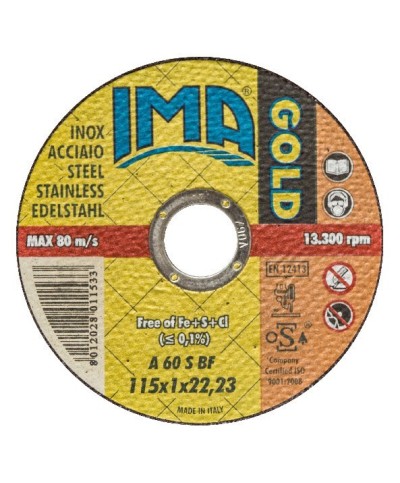 Ferramenta1.com | Ima disco p/inox gold piano d 115x1,0 mm - PZ 50