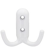 Ferramenta1.com | Appendiabiti a 2 ganci 45x45 mm bianco lucido - PZ 30