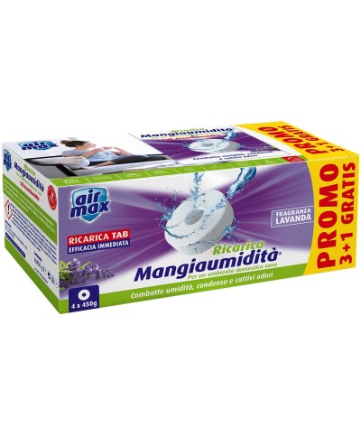 Ferramenta1.com | Airmax assorbiumidita ricarica tab lavan 450g 4 pz - CF 6