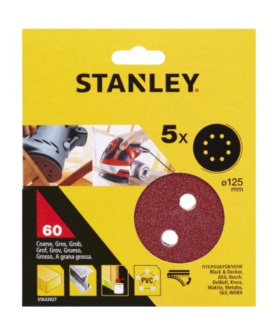 Ferramenta1.com | Piranha stanley sta32027 (x32027) 5 dischi vel. rot orb 125 gr.60 - CF 1