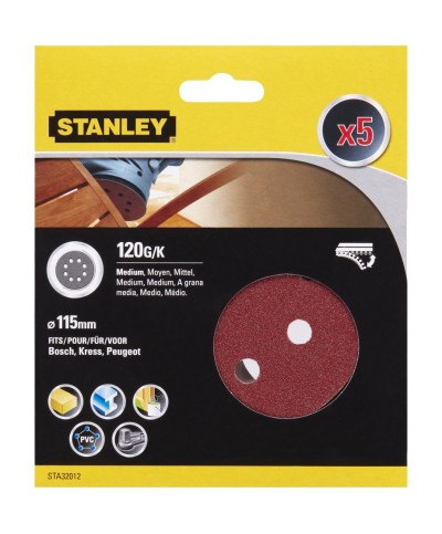 Ferramenta1.com | Piranha stanley sta32012 (x32012) 5 dischi vel. rot orb 115 gr.120 - CF 1