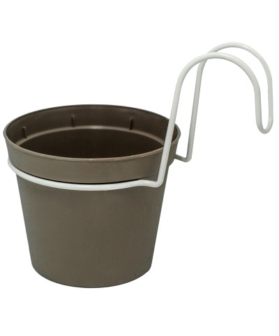 Ferramenta1.com | Conf. 5 vasetti d 12 cm con agganci tortora - CF 1