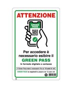 Ferramenta1.com | Targa 20x30 esibire green pass - PZ 10