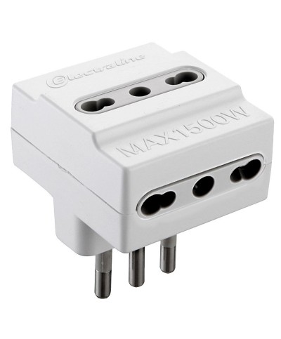 Ferramenta1.com | Adattatore triplo 16a 3pr bip bianco fig.10 - PZ 25
