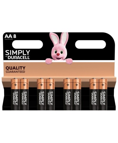 Ferramenta1.com | Duracell simply alcalina stilo 8 pz mn1500 - BL 12