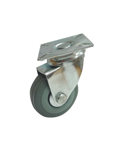 Ferramenta1.com | Ruota mobile d 50 mm gommata con piastra** - PZ 1