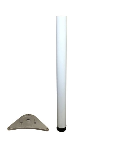 Ferramenta1.com | Piede per tavolo acciaio d 60xh710 mm bianco - PZ 4
