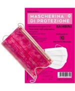 Ferramenta1.com | Mascherina chirurgica bambina col.rosa pz 10 - CF 1
