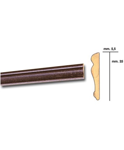 Ferramenta1.com | Cornice per parati 5,5x35 barocco 200 cm noce scuro - PZ 25