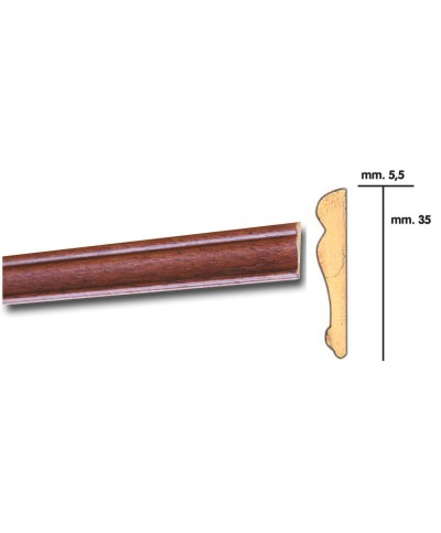 Ferramenta1.com | Cornice per parati 5,5x35 barocco 200 cm mogano - PZ 25