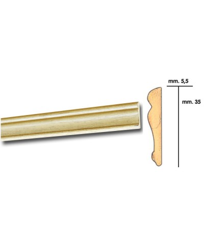 Ferramenta1.com | Cornice per parati 5,5x35 barocco 200 cm rovere - PZ 25