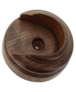 Ferramenta1.com | Rosetta bastone legno tenda a parete d 35 mm noce sc.* - PZ 2