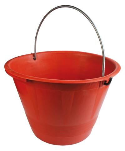 Ferramenta1.com | Cardarella in plastica c/arco rosso d 36 cm 10 l - PZ 10